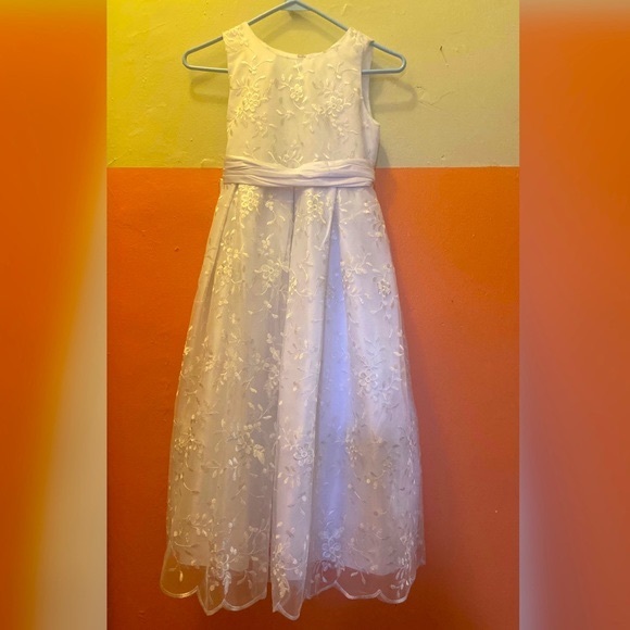 pink butterfly Other - Girls Pink Butterfly-white dress embroidered flowers size 12